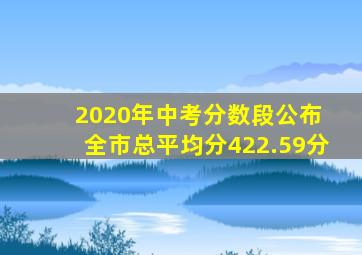 2020年中考分数段公布 全市总平均分422.59分